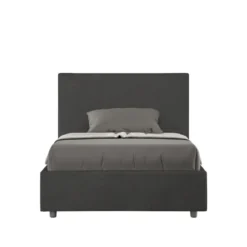 Letto 120x210cm contenitore con giroletto in microfibra grigio LIT200