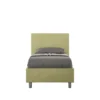 Letto 90x200cm contenitore con testiera liscia in microfibra tè verde LIT102