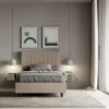 Letto 120x210cm contenitore con testiera a linee verticali tortora LIT224