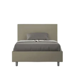 Letto 120x190cm contenitore con testiera in similpelle cappuccino LIT148