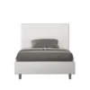 Letto 120x200cm contenitore con testiera trapuntata bianco LIT204