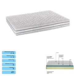 Letto 120x190cm contenitore con testiera a linee verticali cappuccino LIT220