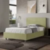 Letto 120x200cm contenitore con testiera in microfibra tè verde LIT154