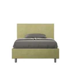Letto 120x200cm contenitore con testiera in microfibra tè verde LIT154