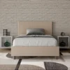 Letto 120x210cm contenitore con testiera in similpelle tortora LIT156