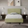 Letto 120x190cm contenitore con testiera in microfibra tè verde LIT150