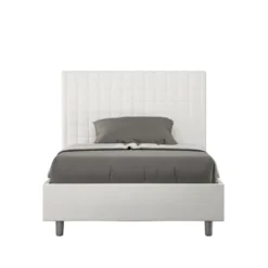 Letto 120x190cm contenitore con testiera a quadretti bianco LIT208