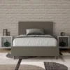 Letto 120x200cm contenitore con testiera in similpelle cappuccino LIT152