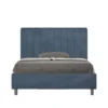 Letto 120x200cm contenitore con testiera trapuntata in microfibra blu LIT232