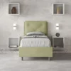 Letto 90x200cm contenitore con tre bottoni in microfibra tè verde LIT114