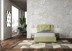 Letto 120x210cm contenitore con tre bottoni in microfibra tè verde LIT188
