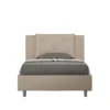 Letto 120x200cm contenitore con tre bottoni in similpelle tortora LIT182