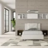 Letto 120x200cm contenitore con tre bottoni in similpelle bianco LIT182