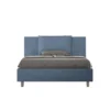 Letto 140x200cm contenitore francese giroletto imbottito in microfibra blu LIT278