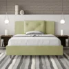 Letto 140x190cm contenitore francese con tre bottoni in microfibra tè verde LIT282