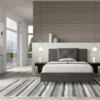 Letto 140x210cm contenitore francese con tre bottoni in microfibra grigio LIT286