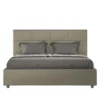Letto 140x210cm contenitore francese con giroletto in similpelle cappuccino LIT296