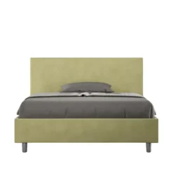 Letto 140x190cm contenitore francese testiera liscia in microfibra tè verde LIT270