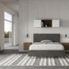 Letto 140x190cm contenitore francese testiera liscia in microfibra grigio LIT270