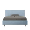Letto 140x190cm contenitore francese testiera liscia in microfibra azzurro LIT270