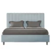 Letto 140x200cm contenitore francese con testiera trapuntata in microfibra azzurro LIT330