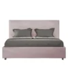 Letto 140x200cm contenitore francese con giroletto in microfibra glicine lilla LIT294