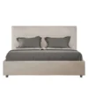 Letto 140x190cm contenitore francese con giroletto in microfibra sabbia beige LIT290