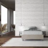 Letto 140x190cm contenitore francese sommier in microfibra sabbia beige LIT260