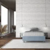 Letto 140x190cm contenitore francese sommier in microfibra azzurro LIT260