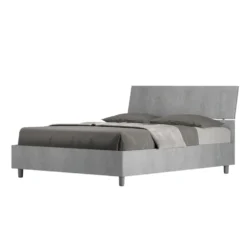 Letto 140x200cm contenitore francese testiera inclinata cemento LIT346