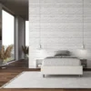 Letto 140x190cm contenitore francese sommier in similpelle bianco LIT258