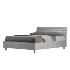Letto 140x190cm contenitore francese testata inclinata cemento LIT352