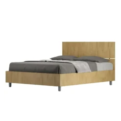 Letto 140x190cm contenitore francese testiera dritta quercia LIT340