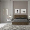 Letto 140x190cm contenitore francese testiera dritta noce LIT340