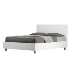 Letto 140x190cm contenitore francese testiera dritta bianco frassino LIT340