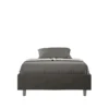 Letto 140x200cm contenitore francese sommier in microfibra grigio LIT264