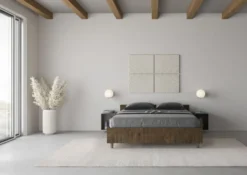 Letto 140x190cm contenitore francese effetto legno noce LIT336
