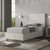 Letto 90x210cm contenitore imbottito in similpelle bianco LIT122