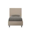 Letto 90x200cm contenitore imbottito in similpelle tortora LIT120