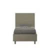 Letto 90x200cm contenitore imbottito in similpelle cappuccino LIT120