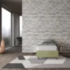 Letto 80x200cm contenitore singolo sommier in microfibra tè verde LIT8