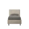 Letto 80x190cm contenitore singolo con tre bottoni in microfibra sabbia beige LIT46