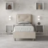 Letto 80x200cm contenitore singolo con tre bottoni in microfibra sabbia beige LIT50