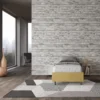 Letto 90x200cm contenitore sommier in microfibra ocra LIT96