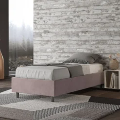 Letto 90x190cm contenitore sommier in microfibra glicine lilla LIT94