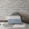 Letto 90x190cm contenitore sommier in microfibra azzurro LIT94