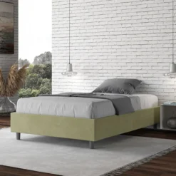 Letto 120x200cm contenitore sommier in microfibra tè verde LIT142