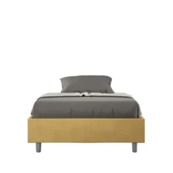 Letto 120x190cm contenitore sommier in microfibra ocra LIT138