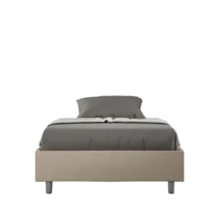 Letto 120x200cm contenitore sommier in similpelle tortora LIT140