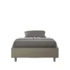 Letto 120x200cm contenitore sommier in similpelle cappuccino LIT140